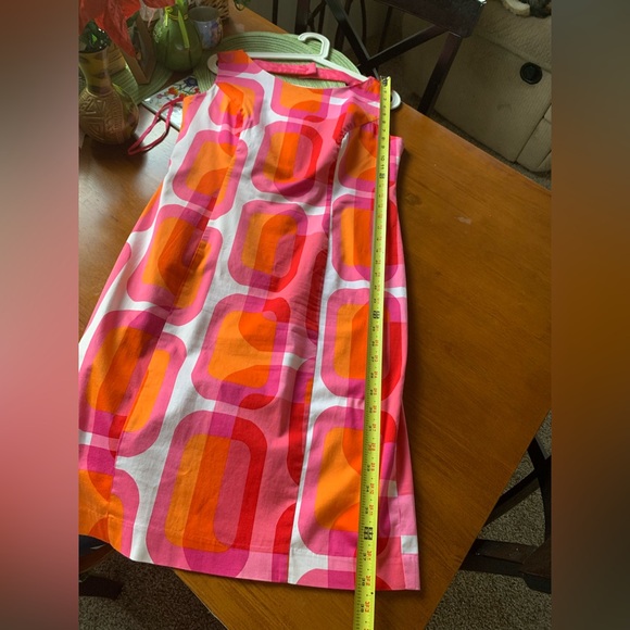 Julian Taylor New York Vibrant Pink and Orange Geometric Dress - Picture 9 of 9